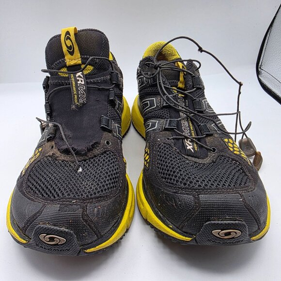 Salomon XR Mission Mens Size 7.5 Black Yellow Athletic Shoes Trails Camping - Picture 13 of 14